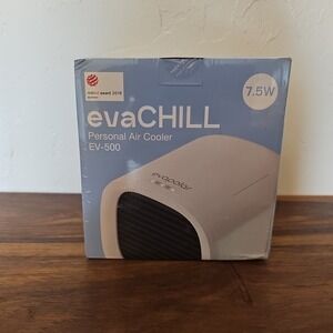 New Sealed evaCHILL Personal Air Cooler EV-500 7.5 Watt Ocean Blue